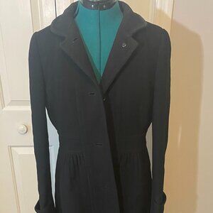 JCrew 94% wool black winter coat, Size Small